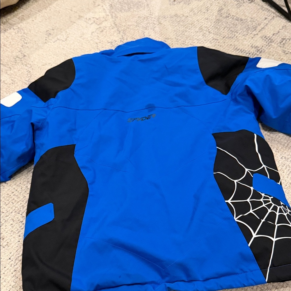Spyder Kids Blue and Black Ski Jacket - Picture 3 of 8